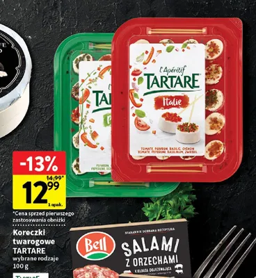 Koreczki twarogowe Tartare wybrane rodzaje promocja w Intermarche