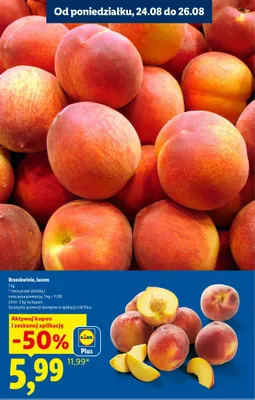 Brzoskwinie luzem promocja w Lidl