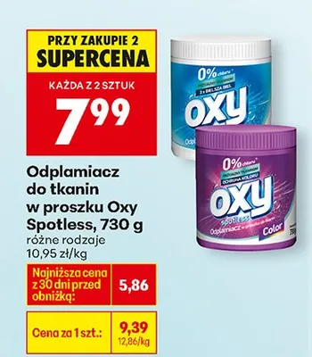 Odplamiacz do tkanin w proszku Spotless, różne rodzaje promocja w Biedronka