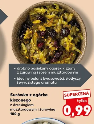 Surówka z ogórka kiszonego z dressingiem musztardowym i żurawiną promocja w Kaufland