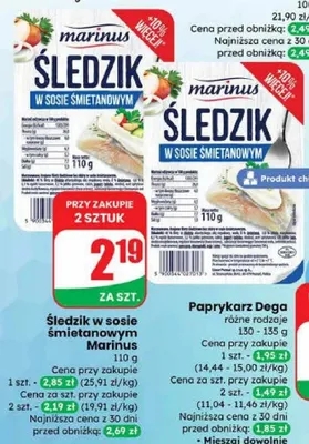 Śledzik w sosie śmietanowym promocja w Dino