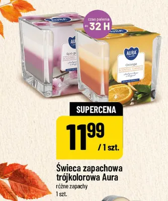 Świeca zapachowa trójkolorowa Aura promocja w POLOmarket