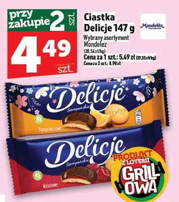 Ciastka Delicje Mondelez wybrany asortyment promocja w TOPAZ