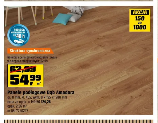 Panele podłogowe Dąb Amadora promocja w OBI
