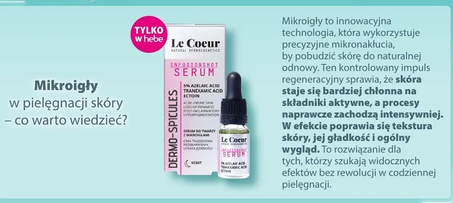 Serum do twarzy z mikroigłami Le Coeur Infusionshot promocja w Hebe