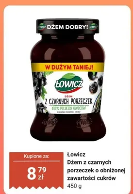 Dżem z czarnych porzeczek o obniżonej zawartości cukrów promocja w Dino