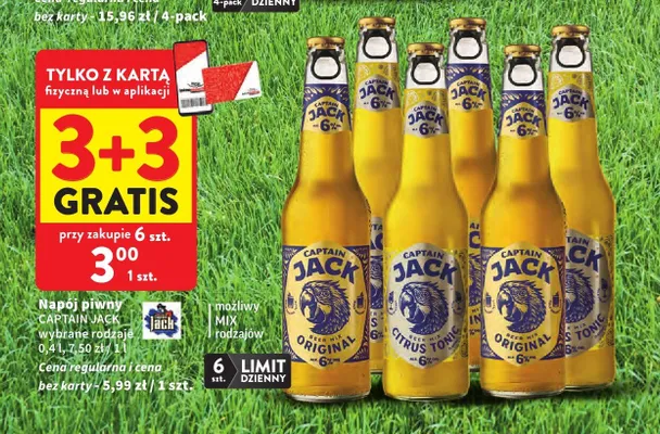 Napój piwny Captain Jack wybrane rodzaje promocja w Intermarche
