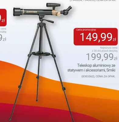 Teleskop aluminiowy ze statywem i akcesoriami Smiki promocja w Smyk