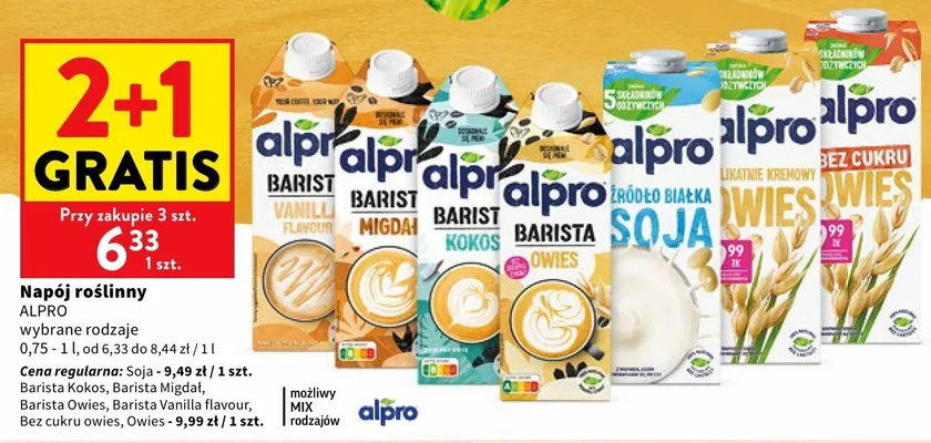 Napój roślinny Alpro Barista Kokos promocja w Intermarche