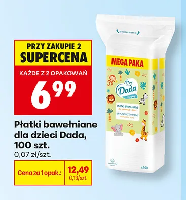 Płatki bawełniane dla dzieci Dada promocja w Biedronka