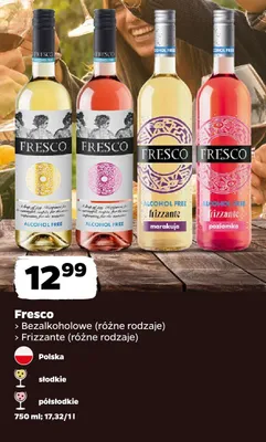 Wino bezalkoholowe Fresco Alcohol Free Frizzante poziomka promocja w Netto
