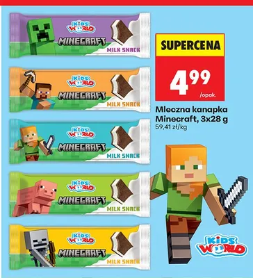 Kanapka mleczna Minecraft promocja w Biedronka