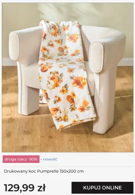 Koc drukowany home&you Pumprelle 150x200 cm promocja w home&you