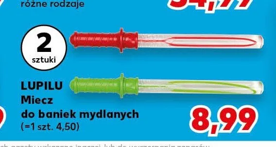 Miecz do baniek mydlanych Lupilu 2-pak promocja w Kaufland