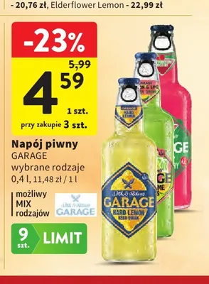 Napój piwny Garage wybrane rodzaje promocja w Intermarche