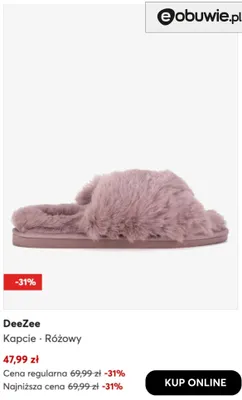 Kapcie różowy DeeZee promocja w eobuwie.pl