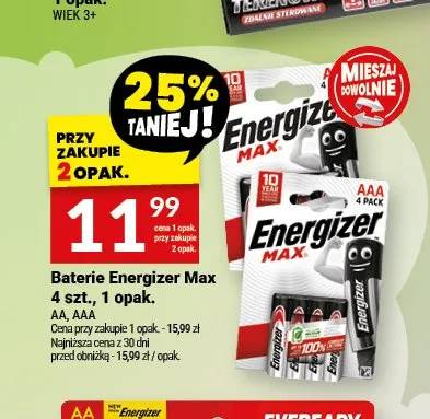 Baterie Energizer Max AAA promocja w Twój Market