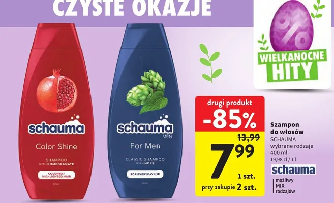 Szampon do włosów wybrane rodzaje promocja w Intermarche