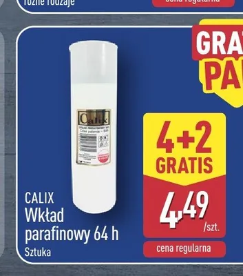 Wkład parafinowy Calix 64 h promocja w Aldi