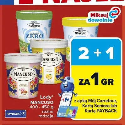 Lody MANCUSO promocja w Carrefour Market