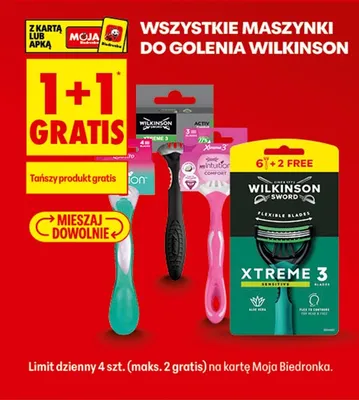 Wszystkie maszynki do golenia 1+1 GRATIS promocja w Biedronka