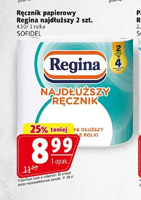Ręcznik papierowy Regina najdłuższy 2-pak promocja w Prim Market