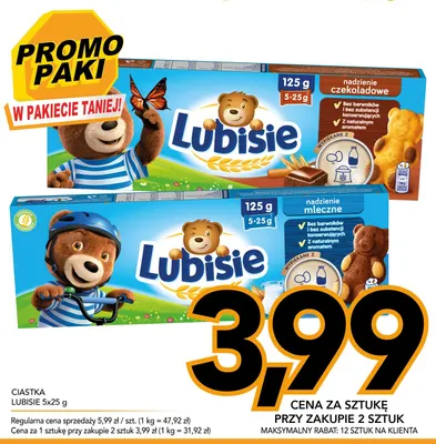 Ciastka Lubisie nadzienie czekoladowe promocja w Kupiec