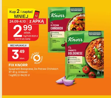 Fix Knorr Spaghetti Bolognese promocja w Chorten