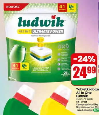Tabletki do zmywarki Ludwik All In One Ultimate Power promocja w Dino