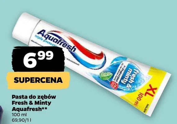 Pasta do zębów Fresh & Minty Aquafresh promocja w Netto