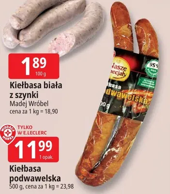 Kiełbasa biała promocja w Leclerc
