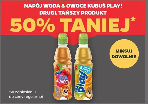 Napój Woda & Owoce Kubuś Play! promocja w Netto