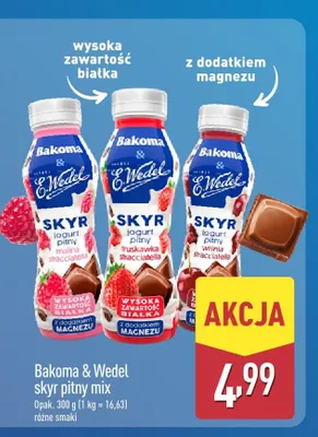 Skyr pitny Bakoma & E.Wedel malina stracciatella promocja w Aldi