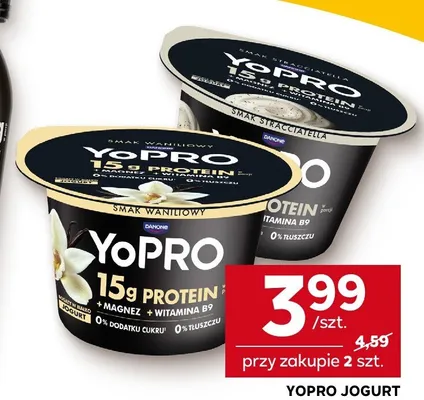 Jogurt wysokobiałkowy o smaku stracciatella YoPro promocja w Stokrotka
