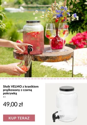 Słoik z kranikiem prążkowany z czarną pokrywką VELMO 4 l promocja w Homla
