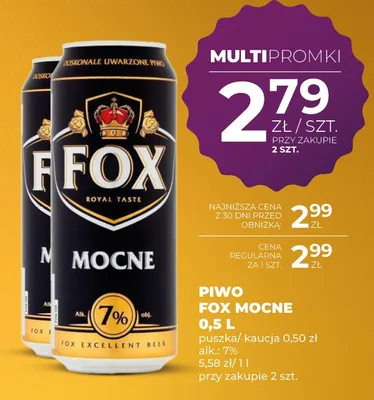 Piwo Fox Mocne promocja w Duży Ben