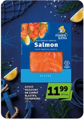 Łosoś wędzony na zimno plastry Fisher King promocja w ABC