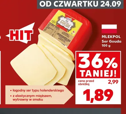 Ser gouda Mlekpol promocja w Kaufland