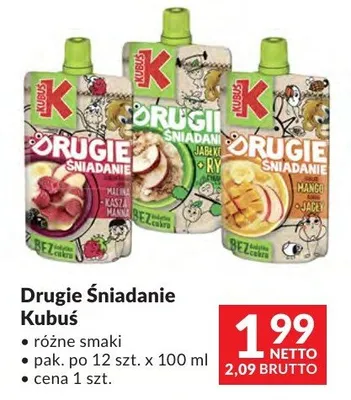 Drugie śniadanie Kubuś różne smaki promocja w Makro