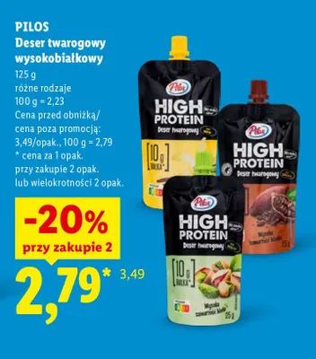 Deser twarogowy wysokobiałkowy Pilos promocja w Lidl