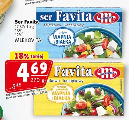 Ser Favita sałatkowo-kanapkowy Mlekovita promocja w Prim Market
