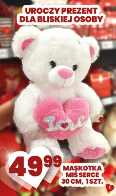 Maskotka Miś Serce 30 cm promocja w Twój Market