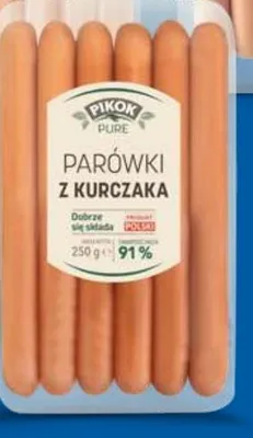 Parówki z kurczaka Pikok Pure promocja w Lidl