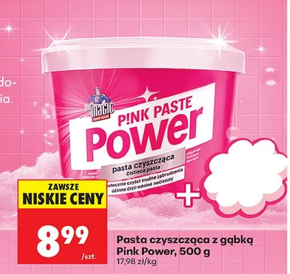 Pasta czyszcząca z gąbką Pink Paste promocja w Biedronka