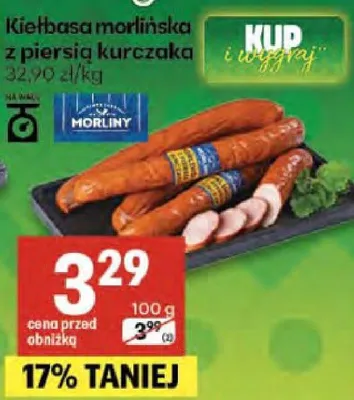 Kiełbasa morlińska z piersią kurczaka promocja w Delikatesy Centrum