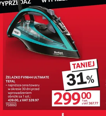 Żelazko FV9844 Ultimate Tefal promocja w Selgros