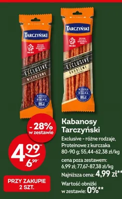 Kabanosy Exclusive Wieprzowe Tarczyński promocja w Żabka