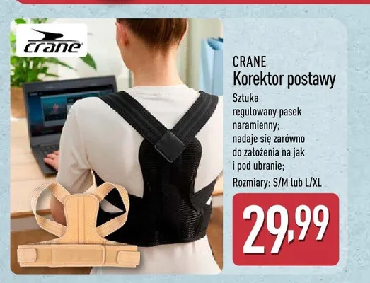 Korektor postawy Crane promocja w Aldi