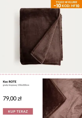 Koc Rote gruby brązowy promocja w Homla