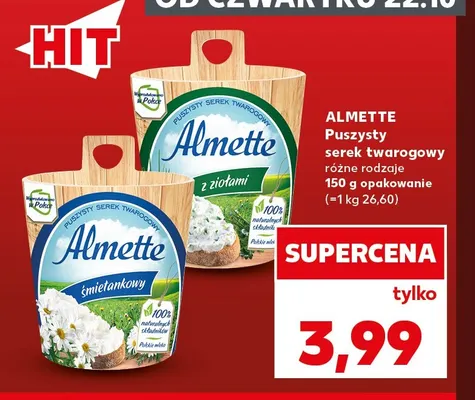Puszysty serek twarogowy z ziołami Almette promocja w Kaufland